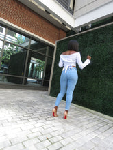 STRIPE OFF SHOULDER SHIRT TOP - Leslie el Vene Boutique