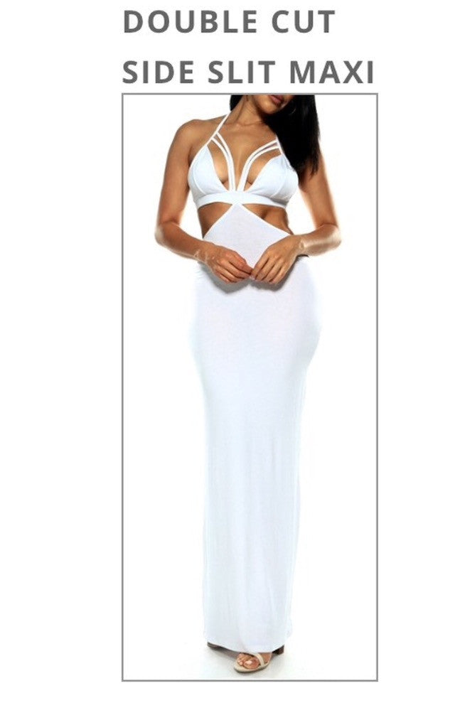 DOUBLE CUT SIDE SLIT MAXI